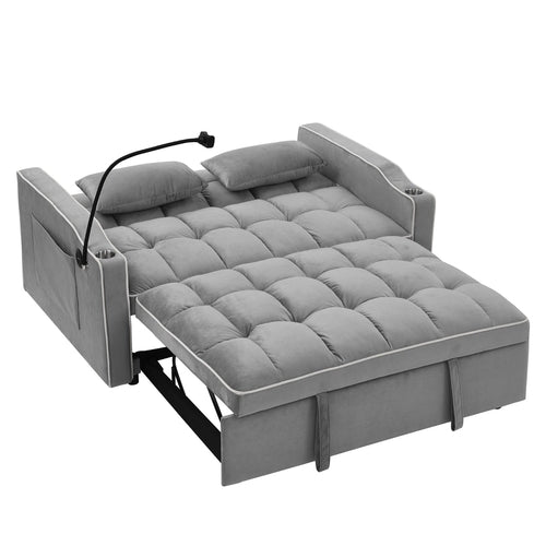Canapé-lit velours pliable LuneluX Home – 140 cm 3 positions