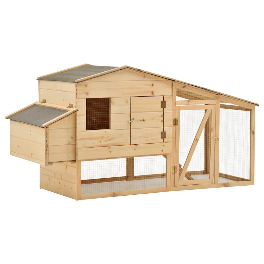 Poulailler en bois de pin massif Vidaxl – 178x67x92 cm
