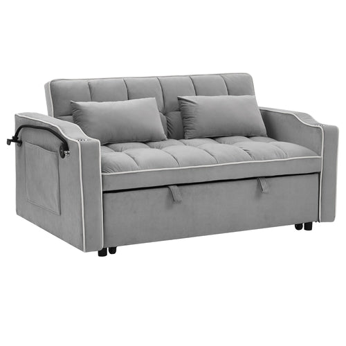 Canapé-lit velours pliable LuneluX Home – 140 cm 3 positions