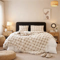Plaid beige de luxe en fausse fourrure