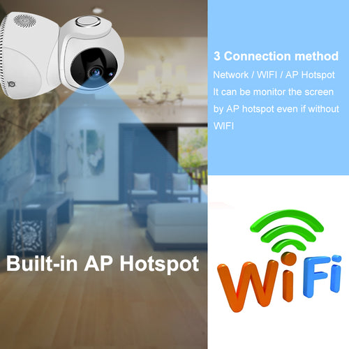 Caméra de surveillance WiFi 360° HD 1080P PTZ sans fil
