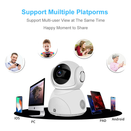 Caméra de surveillance WiFi 360° HD 1080P PTZ sans fil