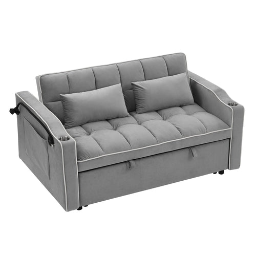 Canapé-lit velours pliable LuneluX Home – 140 cm 3 positions